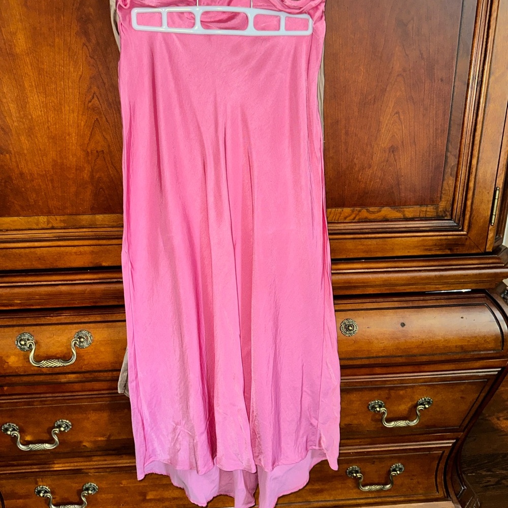 Zara Pink Asymmetrical A-Line Maxi Skirt perfect condition